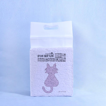 Tofu Cat Litter Lavender Scent 5.5 Lbs, Can Flush Down Toilets or drains, Low Tracking Cat Litter 2mm Pellets.