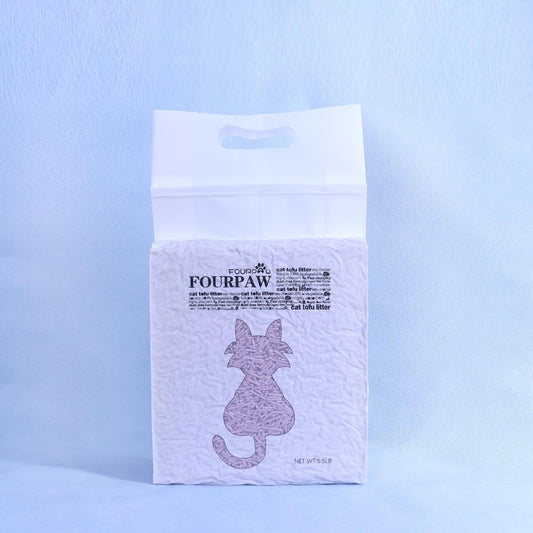 Tofu Cat Litter Lavender Scent 5.5 Lbs, Can Flush Down Toilets or drains, Low Tracking Cat Litter 2mm Pellets.