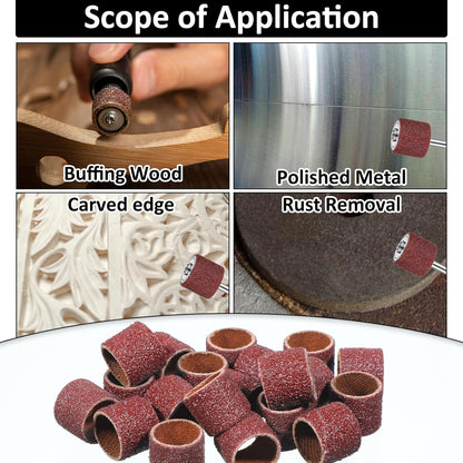 22 Pcs Nail Grinder Replacement Kit, Dog Nail Smoother Sanding Drum Set Dog Claw Grooming Trimmer Supplies Care Rotary Tool, 2 Sizes(1/2 Inch 80 Grit and 120 Grit)