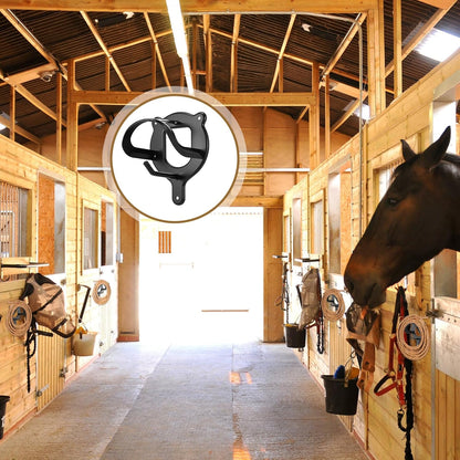 6 Counts Horse Bridle Rack, Metal Bridle Holder with Tubes and Screw, Heavy-Duty Horse Tack Storage Halter Hanger for Tack Room/Horse Blanket Rack/Bridle Holder Wall Mount, Black