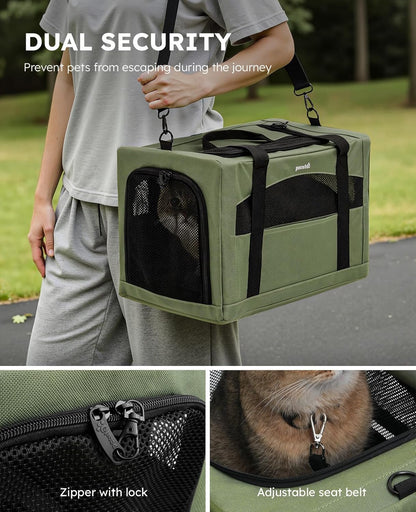 Dog Car Carrier Stable and Light Weight, and Pecute Cat Carrier Stale, Pet Carrier Breathable and Portable