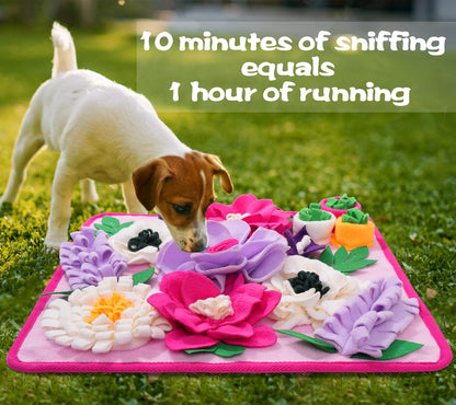 Snuffle Mat for Dogs,Dog Feeding Mat Sniff Mat Interactive Dog Puzzle Mat for Training and Stress Relief Encourages Natural Foraging Skills (Pink)