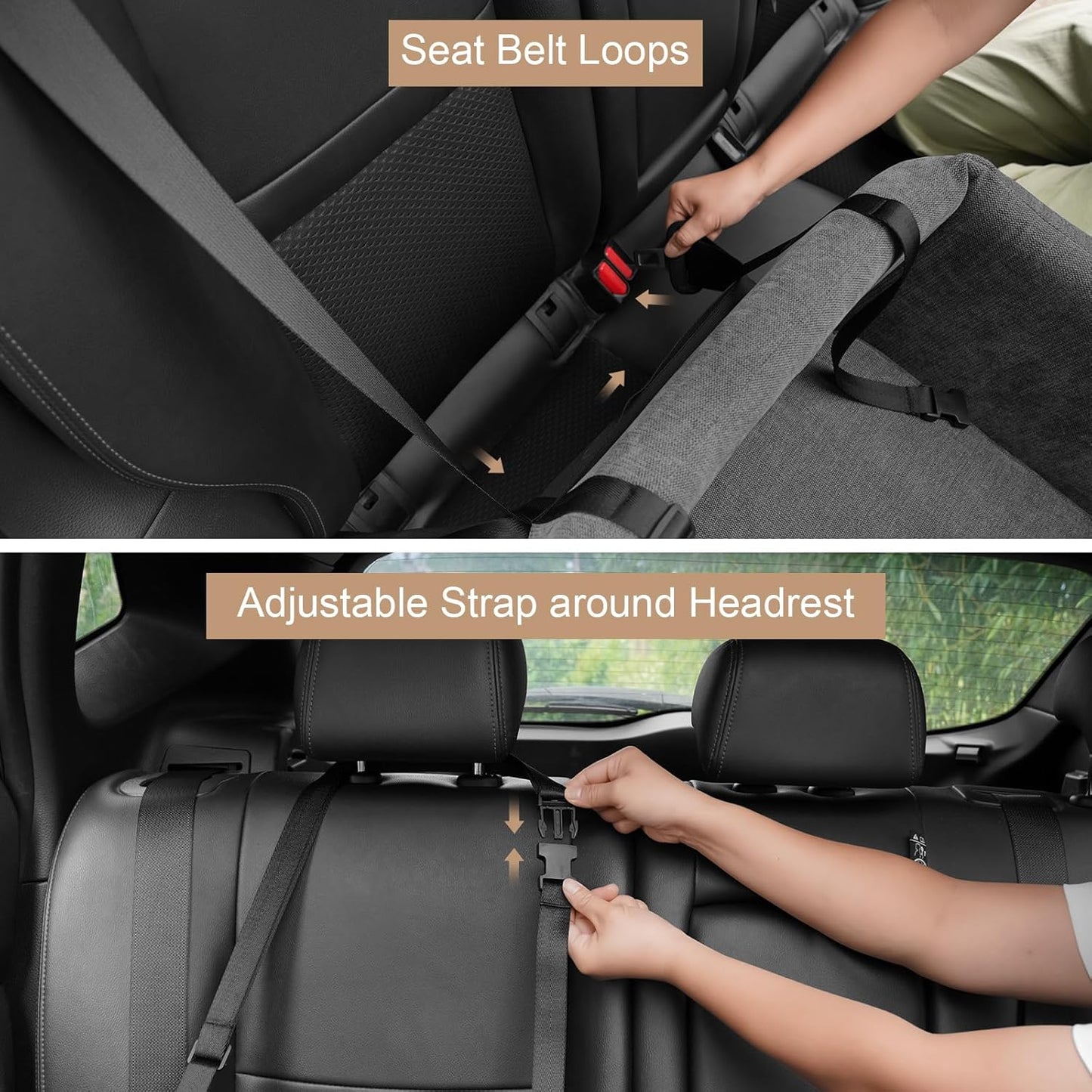 Dog Car Seat for Small Medium Dogs up to 25lbs, Multi-Functional Booster Dog Car Home Seat with Safety Belt, Comfortable Pet Sofa Beds with Washable Removable Cover