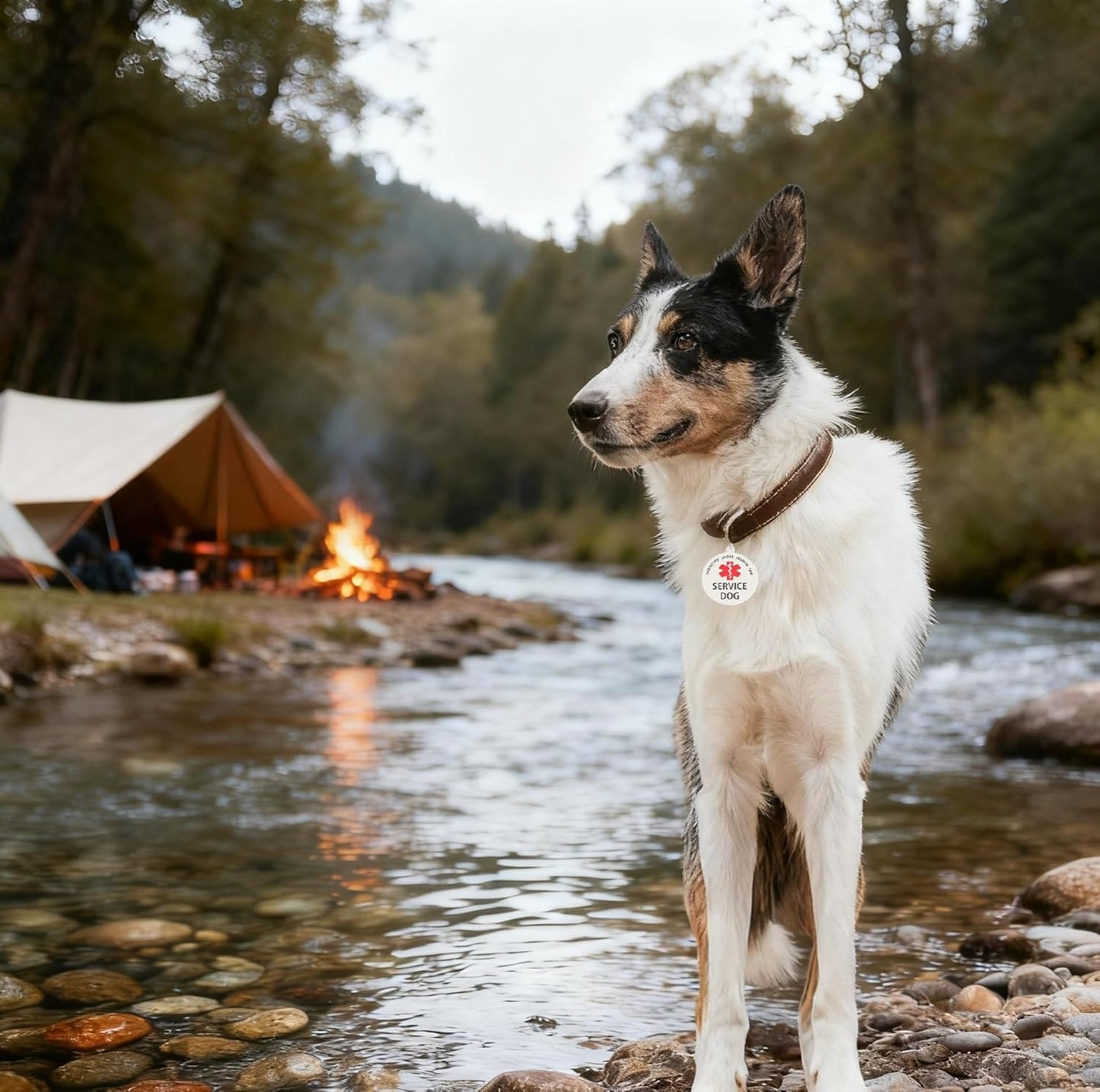 Emotional Support Animal Tag, ESA ID Tag Easily Attach to Vest, Collar, Harness (Large)