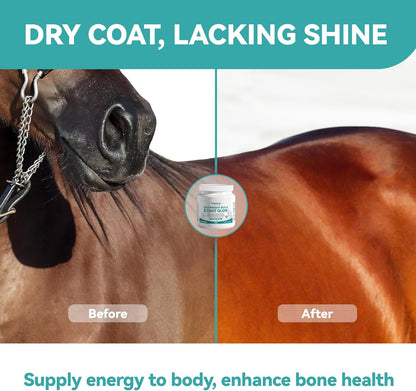 Horse Weight Gain Supplement Weight Build & Coat Glow Supplement for Horses Grounded Flaxseed with Omega-3 840g