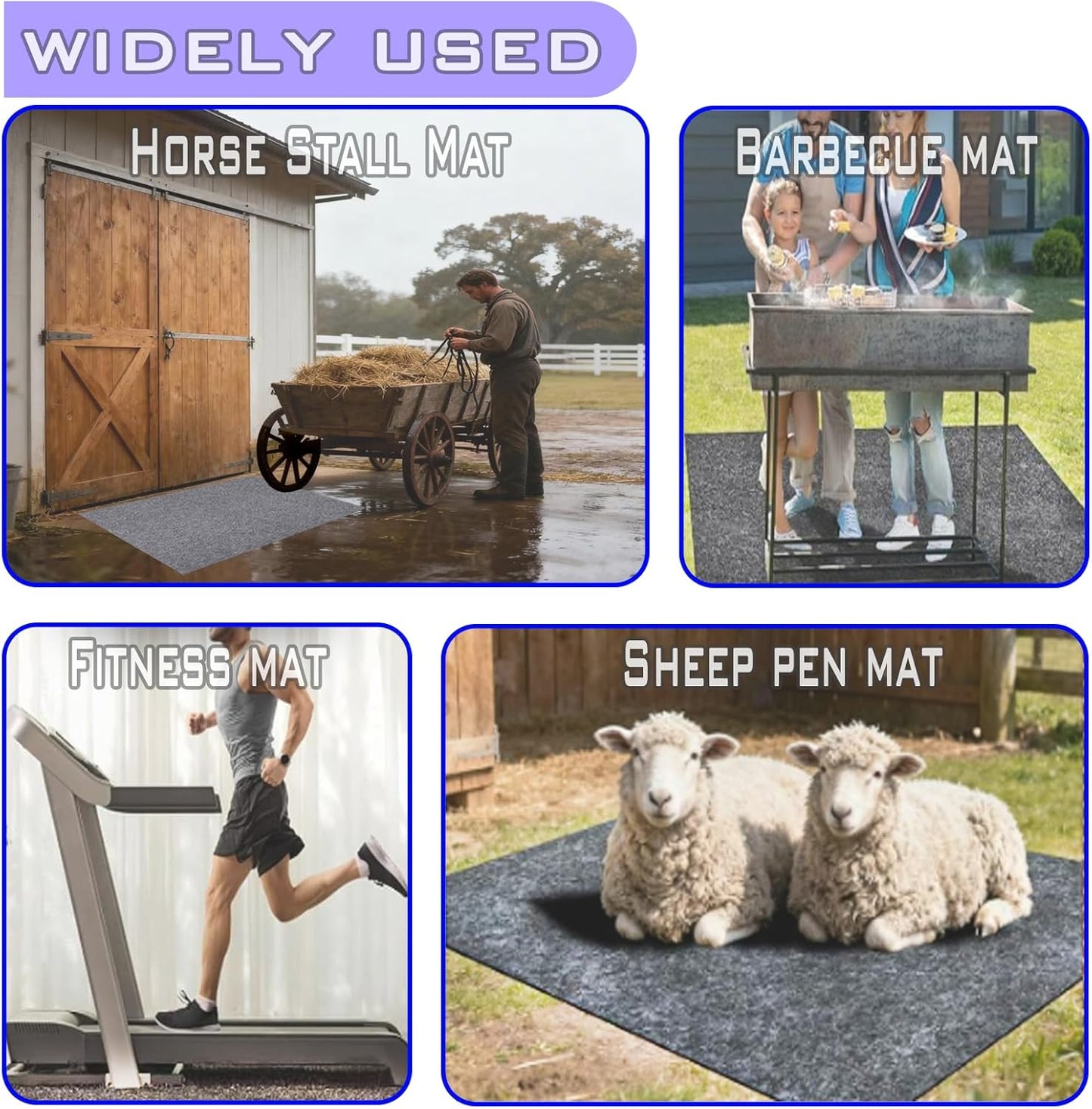 4×6ft Horse Stable Mat Lightweight Floor Mat, Non Slip Backing Floor Mat, Durable & Water Absorbent Stable Mats,Keep Floor Dry & Clean, Cuttable & Back Non-Slip Design Mat for Horses Livestock