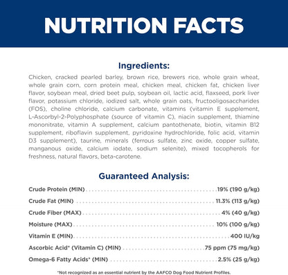Hill's Science Diet Adult 1-6, Adult 1-6 Premium Nutrition, Dry Dog Food, Chicken & Barley, 35 lb Bag