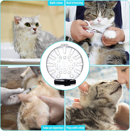 Cat Muzzle for Grooming Adjustable Hood with Paw Covers, Breathable Cats Helmet Anti Bite Muzzles Anti Scratch Boots Silicone Kitten Bubble Muzzle and Paw Protector for Pet Bathing Cat Claw Care
