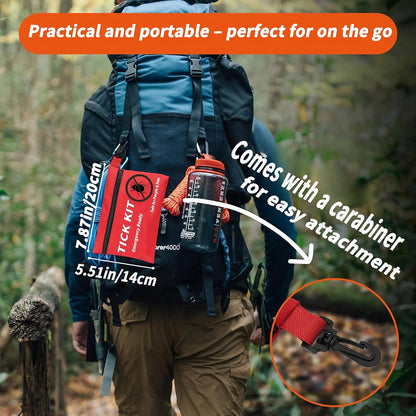 Premium Tick Remover Kit for Dogs and Humans - 54 in 1 Hiking Essentials with First Aid Case, Stainless Steel Tick Remover + Tweezers, Tick Remover Tools for Dogs Cats Pet Tick Comb