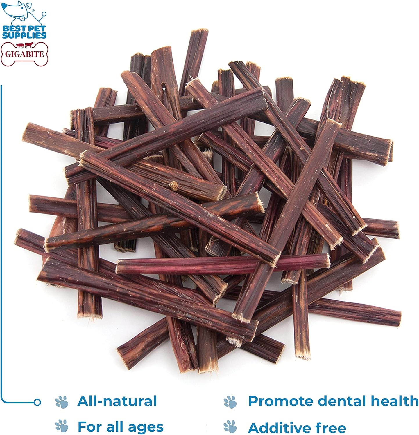 GigaBite Single Ingredient All Natural Free Range Bully Treats and Chews - Bully Sticks/Bladder Sticks/Beef Esophagus by Best Pet Supplies - Esophagus Sticks (6 Inch), Pack of 40