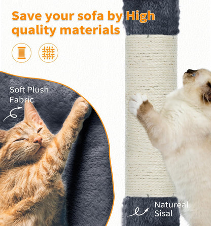 Made4Pets Cat Tree Tower 70in Cat Tower for Indoor Cats Kitten Tree Multi-Level Cat Tree with 2 Condo Furniture Activity Center with Scratching Posts Funny Toys Kittens Pet Play House, Grey