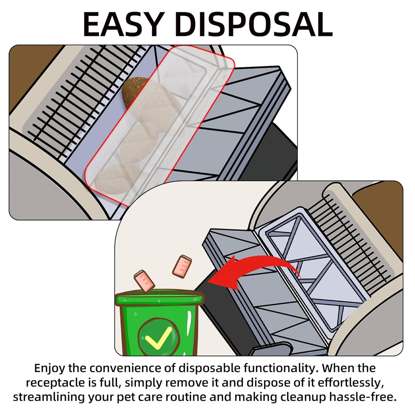 30-Pack Disposable Litter Box Waste Receptacles Compatible with Littermaid 3nd Edition & Nature's Miracle 2nd Edition Automatic Cat Litter Box, Convenient & Odor-Free Disposal