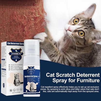 Cat Deterrent Spray - Safe Indoor & Outdoor Deterrent for Furniture Protection, Effective Training Aid with Natural Ingredients - Non-Toxic Anti-Scratch Formula (Blue, M)