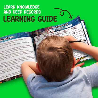 Small Fish Tank, Portable Betta Fish Tank for Kids with LED Light, Air Pump,Battery,Small Aquarium KIT - Perfect for Home Decor and Pet Care,Educational Science Gifts for Kids