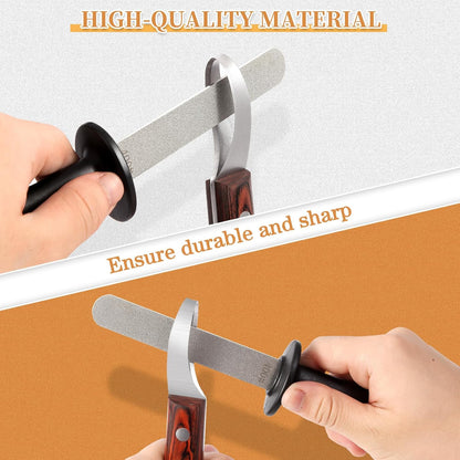 Hoof Knife with Sharpener,Farrier Tool Kit,Double Edged Hoof Trimming Knife with Wooden Handle, High-Carbon Steel Blade Hoof Knife for Horses