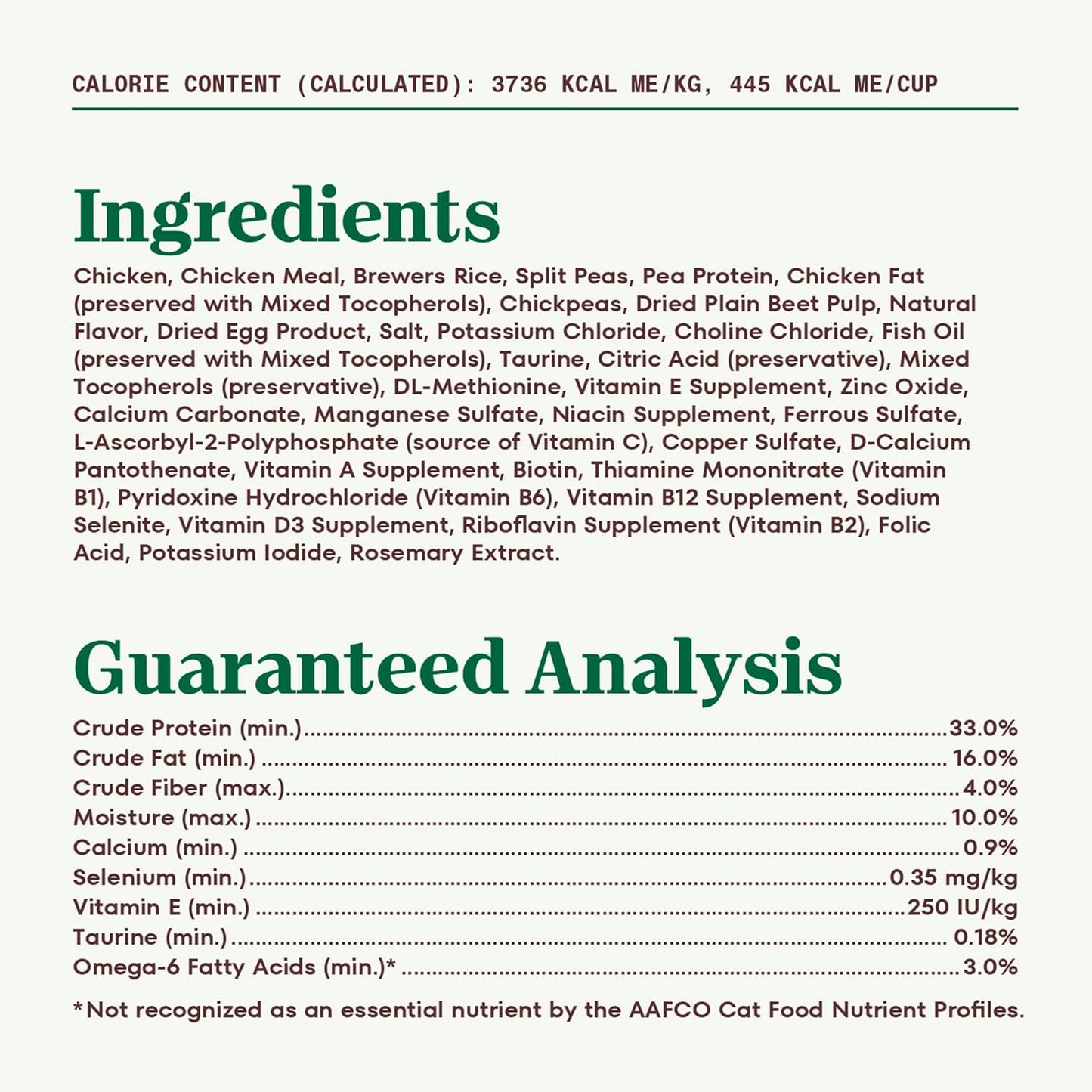 Nutro Wholesome Essentials Dry Cat Food, Enhanced Care Sensitive, Chicken, Rice & Peas, 5 lb. Bag