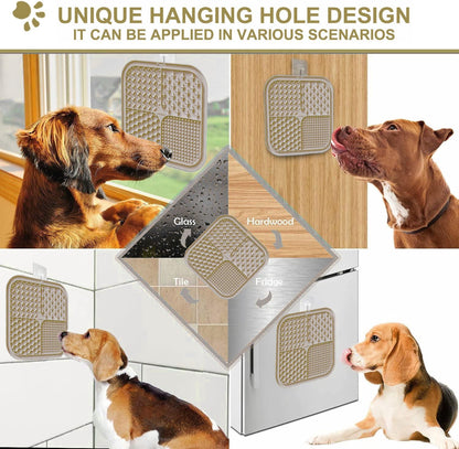 Licking Mat for Dogs & Cats with Suction Cups, 1 Pack Square Dog Slow Feeder Lick Pat for Anxiety Relief and Boredom, Dog Toys to Keep Them Busy, Pets Grooming Training Bathing Mat