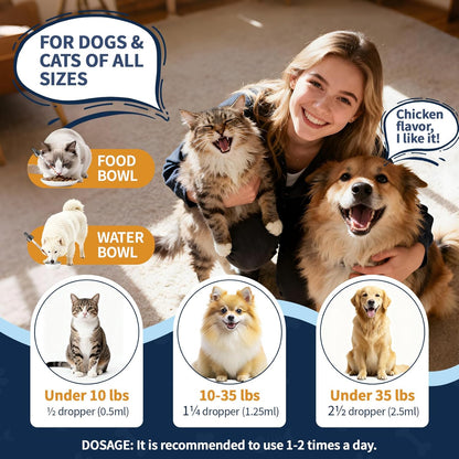 Flea and Tick Support for Dogs and Cats, Natural Flea & Tick Supplement with Probiotics Multivitamin, Supports Healthy Skin Coat & Digestion - All Breeds and Ages - Chicken