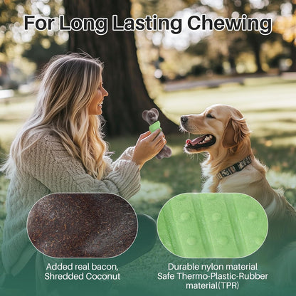 Gardner Pet Antler Dog Chew Toy, Long Lasting Interactive Dog Toys Add Shredded Coconut Nylon+TPR, Teeth Cleaning and Training Toy for Medium/Large Breed,Bacon Flavor