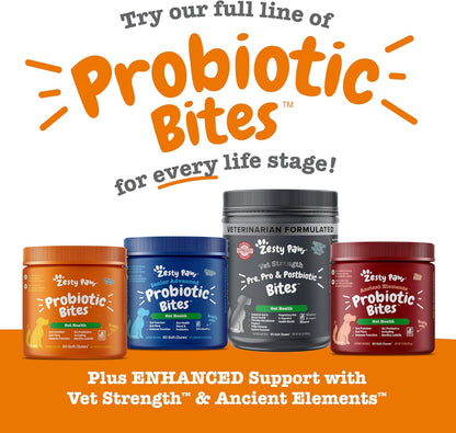 Zesty Paws Probiotics for Dogs - Digestive Enzymes for Gut Flora, Digestive Health, Diarrhea & Bowel Support - Clinically Studied DE111 - Dog Supplement Soft Chew for Pet Immune System - Pumpkin