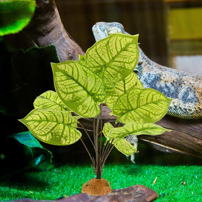 Reptile Plant Ornament with Large Base Artificial Terrarium Plant Decoration for Amphibian and Reptile Habitat for Enclosure Landscaping