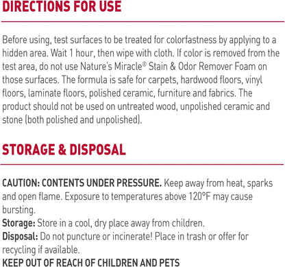 Nature's Miracle Stain & Odor Remover Foaming Aerosol For Cats, 17.5 Oz