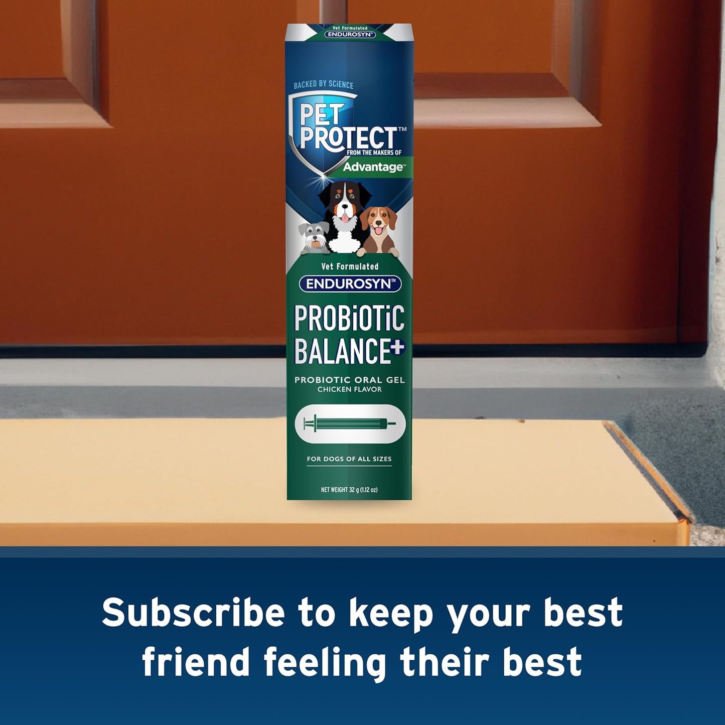 Pet Protect Dog Probiotic Balance+ Oral Gel, Vet-Formulated Endurosyn, Prebiotics & Probiotics for Dogs, 3-Day Supply, Chicken Flavor (32g)