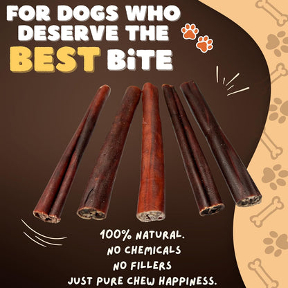 Woofley's 6 Inch Collagen Sticks for Dogs - (100 Count) Bully Stick Rawhide Alternative Dog Chews No Hide Bones for Medium & Large Dogs