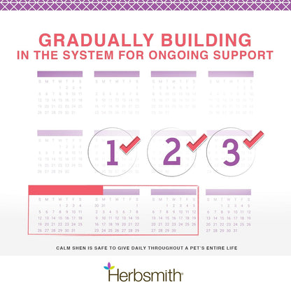 Herbsmith Calm Shen – Herbal Blend for Dogs & Cats – Natural Anxiety Remedy for Dogs & Cats – Feline and Canine Calming Supplement – 270 Tablets