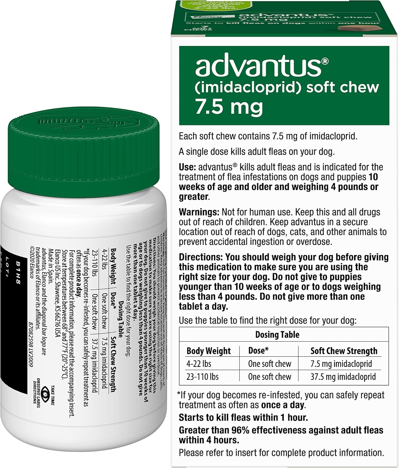 Advantus Dog Fast Acting Oral Flea Treatment Soft Chews Dogs 4 - 22 lbs. | 7 ct.