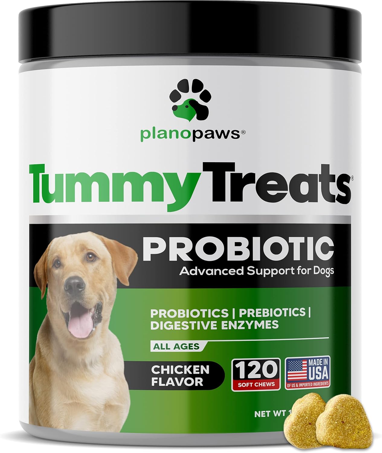 Probiotics for Dogs Digestive Health - Dog Probiotics and Digestive Enzymes - Allergy Relief for Dogs - Probiotic for Dogs Gut Health - Puppy Probiotic Tummy Treats - 120 Dog Probiotic Chews
