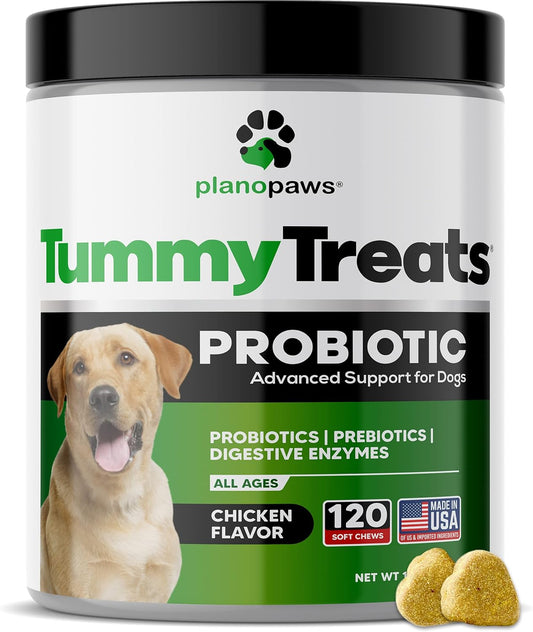 Probiotics for Dogs Digestive Health - Dog Probiotics and Digestive Enzymes - Allergy Relief for Dogs - Probiotic for Dogs Gut Health - Puppy Probiotic Tummy Treats - 120 Dog Probiotic Chews