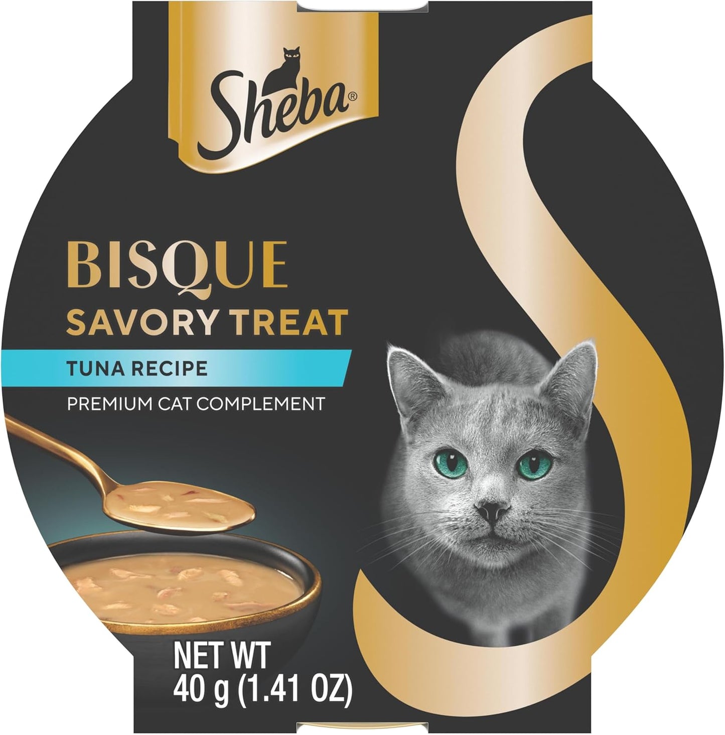 Sheba Bisque Lickable Cat Treats & Cat Food Toppers Tuna Recipe, 1.4 oz. Bowls, 14 Count