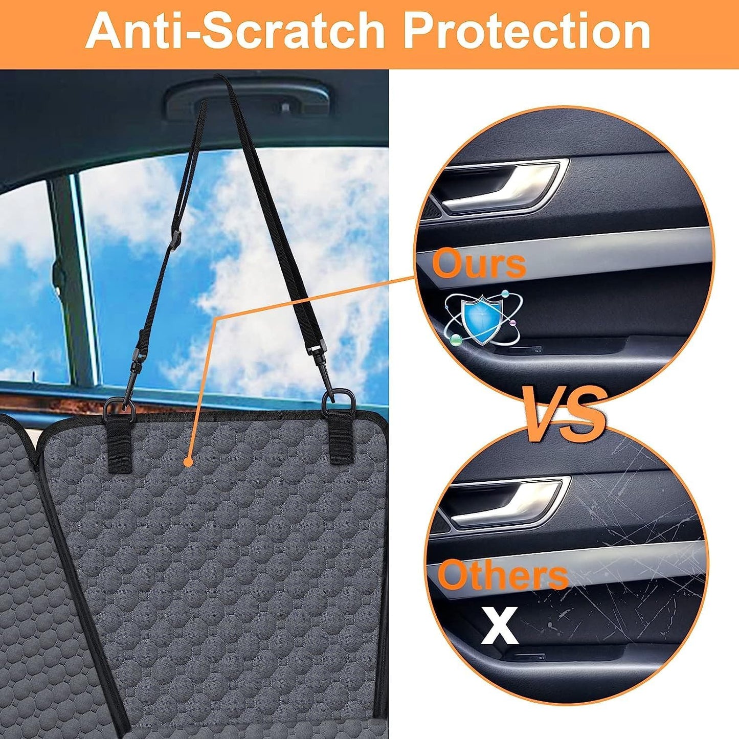 Mancro Dog Car Seat Cover for Back Seat, 2025 Upgraded 600D Heavy Duty Waterproof & Scratch-Resistant Dog Hammock for Car, Back Seat Pet Cover for Dogs with Sedan, Trucks and SUVs, Standard, Grey