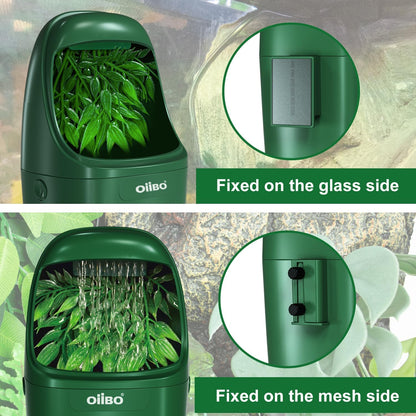 OIIBO Reptile Water Fountain Chameleon Water Dripper, Reptile Water Dispenser with 800ml Large Capacity, Terrarium Waterfall Drinking Fountain for Bearded Dragon Gecko Lizard