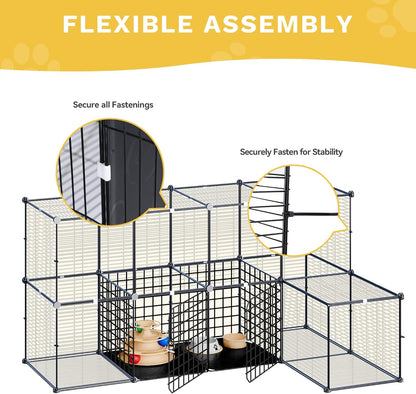 DWVO 5 Tier Large Cat Cage Indoor: Kitten Enclosure DIY Playpen Catio with Large Hammock for 1-4 Cats