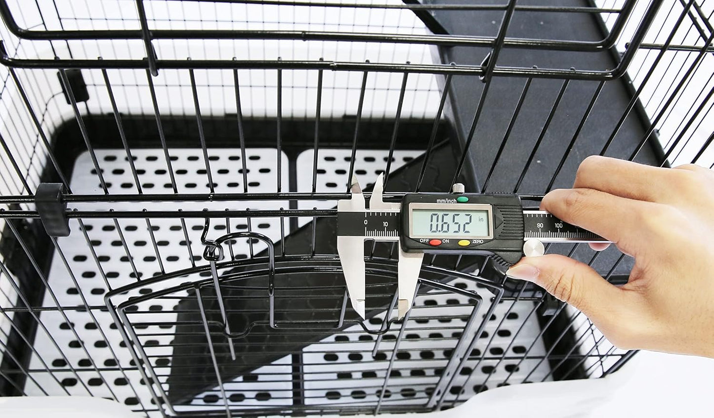 Homey Pet 3 Levels Chinchilla Ferret Pet Crate Small Animals Cages for Rat, Hamster, Guinea Pig, Squirrel, Include Caster Tray and Urine Guard (Black)