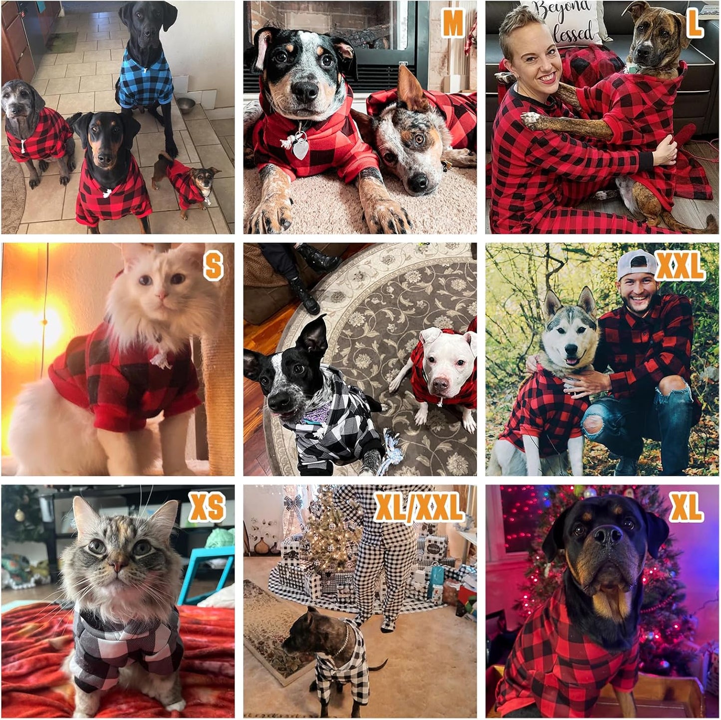 KOOLTAIL Plaid Dog Hoodie Pet Clothes Sweater with Hat and Pocket for Small Medium Large Size Dogs, Soft Winter Warm Dog Cold Weather Coat, Fleece Fall Dog Hooded Sweatshirt for Puppy Cats, Red XL