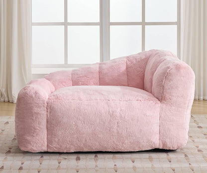 51 Inch Dog Sofa Couch for Large Medium Dogs up to 130 Lbs, Memory Foam Pets Sofa with Faux Fur Fabric Pink