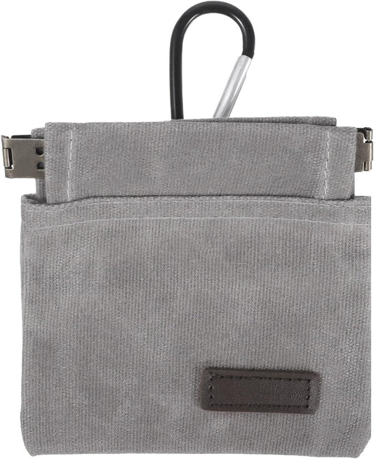 Dog Treat Pouch, Hand Free Dog Training Treat Pouch with Carabiner Portable Auto Closing Pet Walking Bag for Travel or Outdoor Use Pocket Sized Training Holder Pets Feed Snack Reward Pocket (Grey)