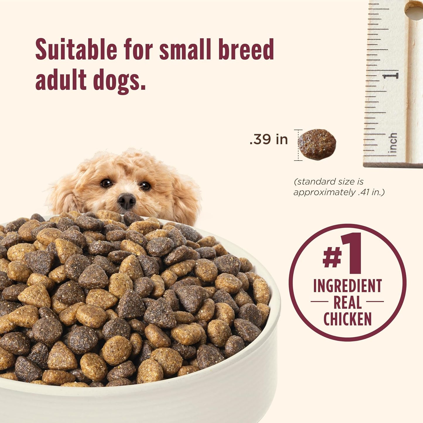 Nutrish Little Bites Small Breed Premium Natural Dry Dog Food, Real Chicken & Veggies Recipe, 6 Pounds (Packaging May Vary), (Rachael Ray Nutrish)