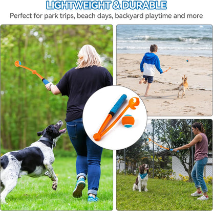 ALL FOR PAWS 25“Dog Ball Launcher and Pet Wipes Bundle