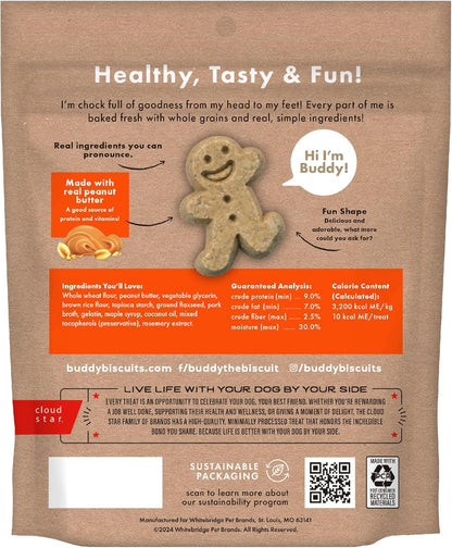 Buddy Biscuits Softies 8 oz Pouch, Soft & Chewy, Natural Peanut Butter Flavor Dog Treats, Oven Baked in The USA