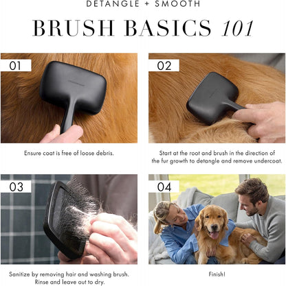 Tweezerman Dog and Cat Slicker Brush for Pets, Grooming Brush with Coated Bristles to Prevent Scratching and Ergonomic Handle