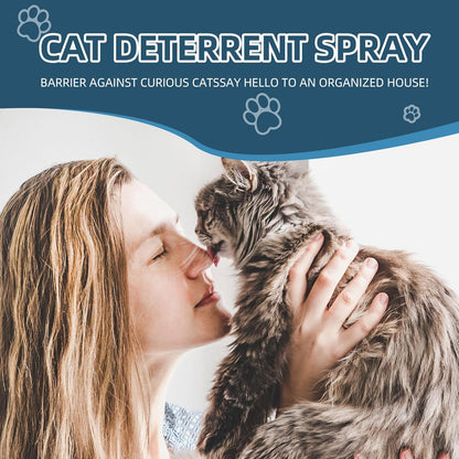 Cat deterrent spray Natural green lemon flavor Non-toxic anti scratch formula for cat and dog,Safe indoor and outdoor repellent for furniture,Blanket and plants Effective pet training assistance 100ml