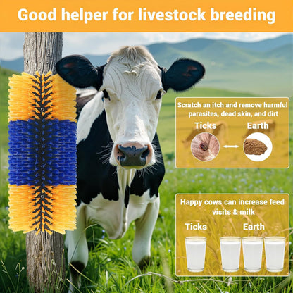 2 Pack Livestock Scratching Brush Horse Massage Grooming Brushes with 8 Screws for Goat,Cattle,Cow,Sheep, Horses,Pigs and Other Animal Back Scratching