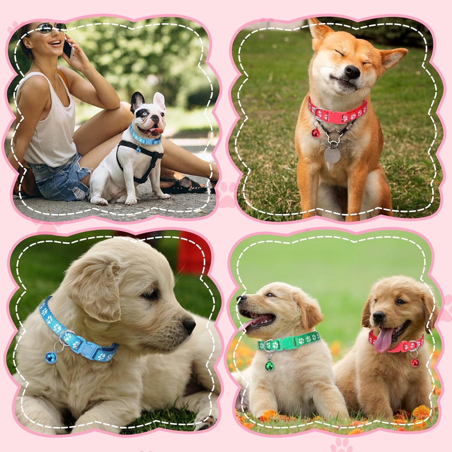 Giantree Puppy Collar with Bell, Puppy Whelping Collars, 8-Pack Basic & Reflective Cat Collars with Bells Colourful Adjustable Dog Collar for Small Pet Female Dogs Tiny Kitten Girls Animal