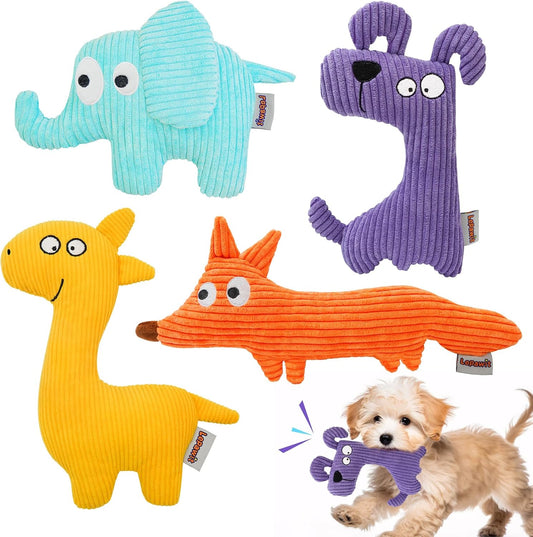 Squeaky Dog Toys for Small Dogs, Cute Plush Small Dog Toys for Indoor Play, Interactive Dog Toys with Non-Shedding Material for Small and Medium Dogs - 4pack