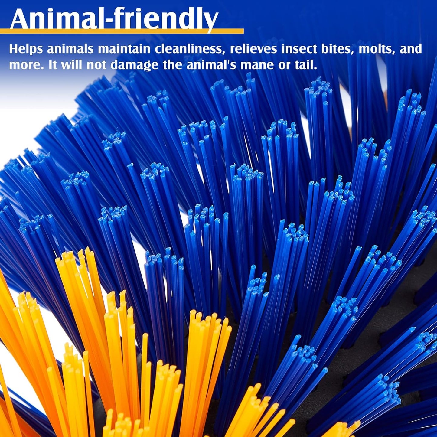 3 Pack Horse Scratching Post Livestock Scratching Brushes for Grooming 17.3 x 7.8 Inch Cow Cattle Goat Scratcher Brush for Back Itchy Relieve(Yellow and Blue)