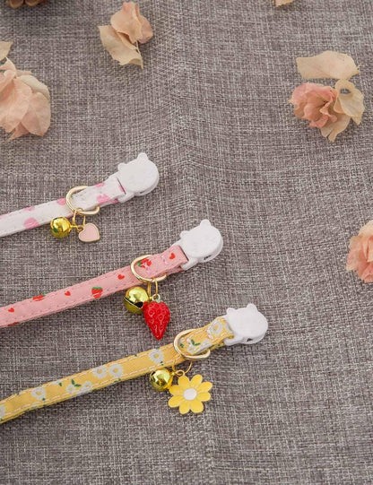 Cat Collar Breakaway with Bells,3 Pack Safety Adjustable Pet Collars,Ideal for Girl Boy Kittens. (White Yellow Pink)